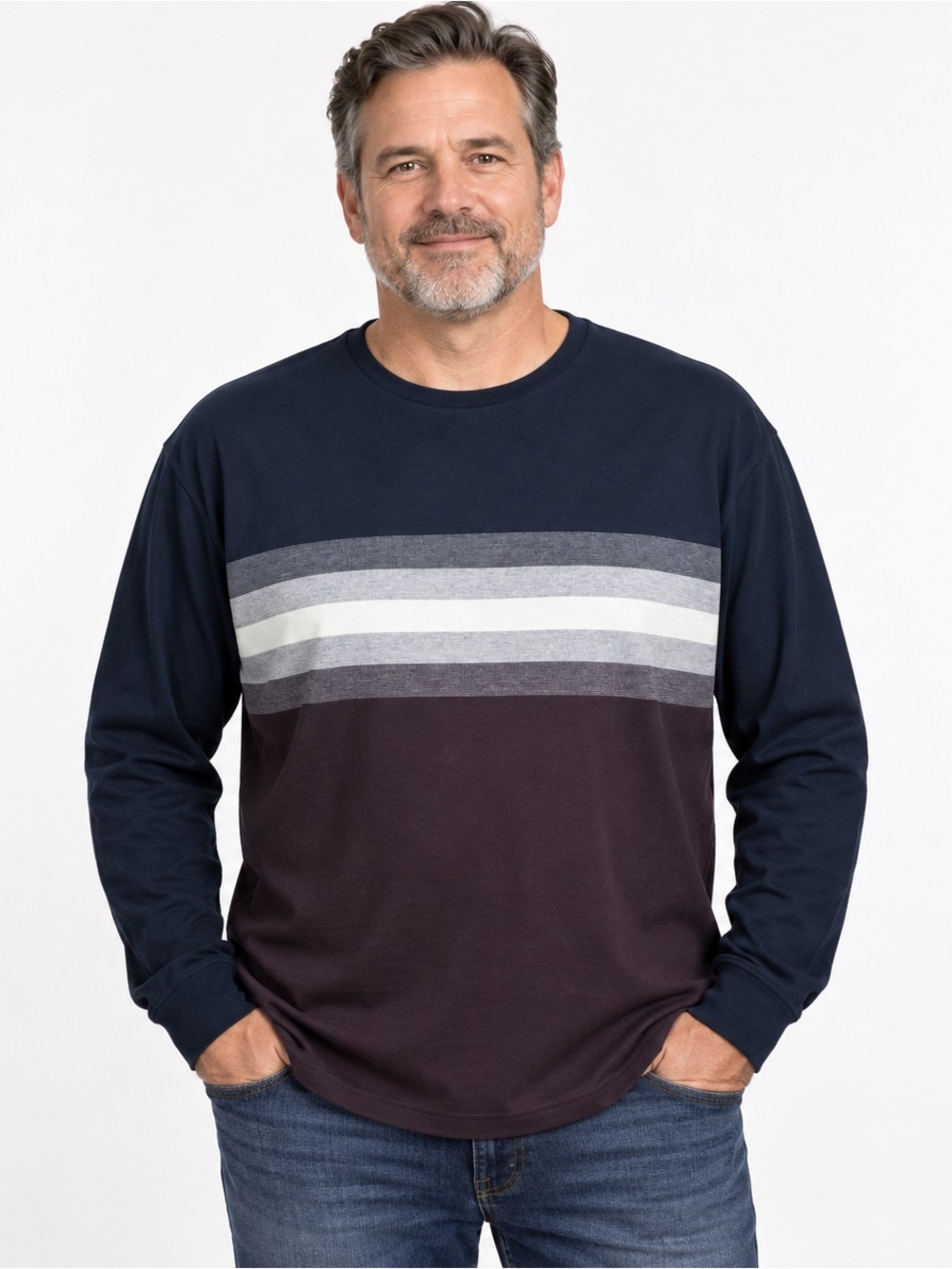 Cactus Man Ricky Singh Mens XL Long Sleeve T Shirt Colorblock Striped Crewneck